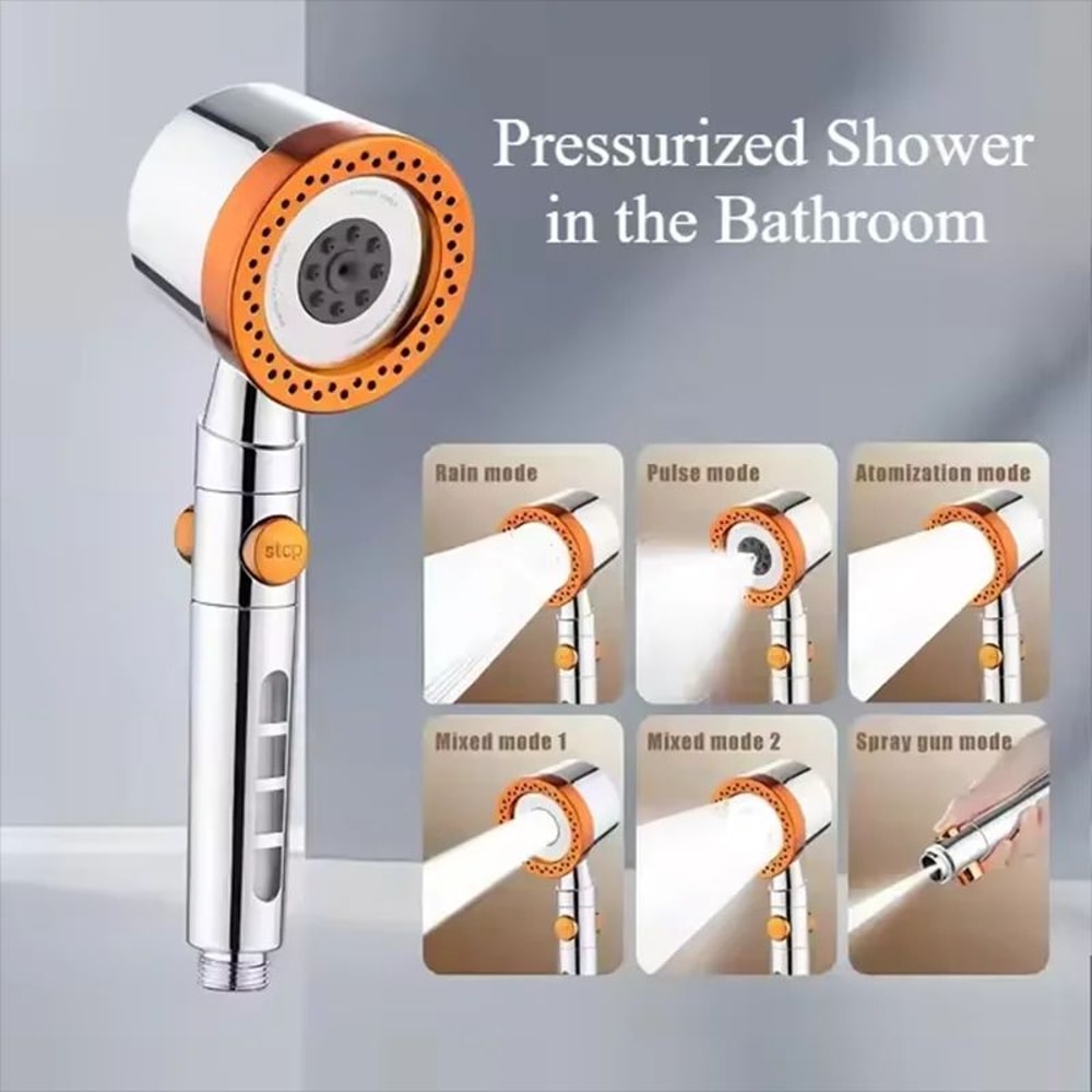 High Pressure Filtered Shower Head 5 Mode Water Saving Handheld Set 5