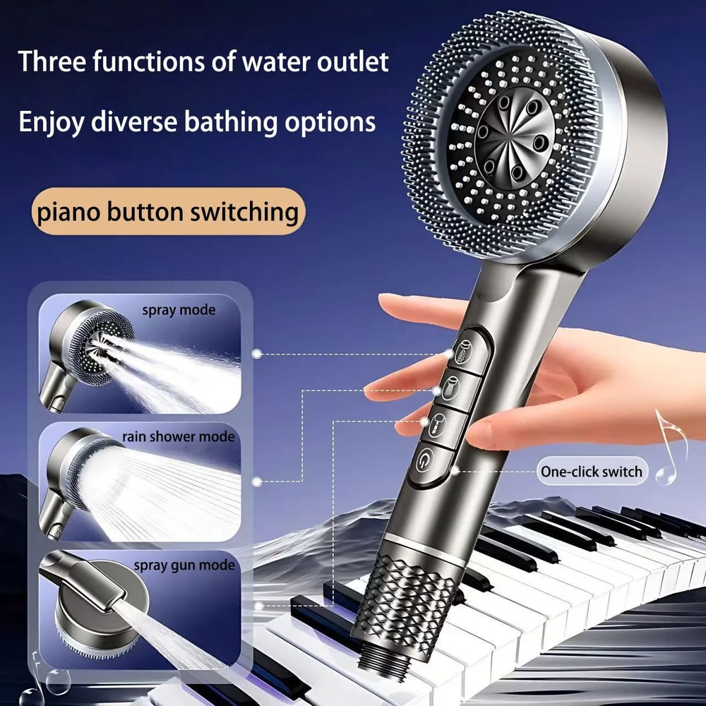 High Pressure Handheld Shower Head 4 Mode Adjustable Bathroom Set 0