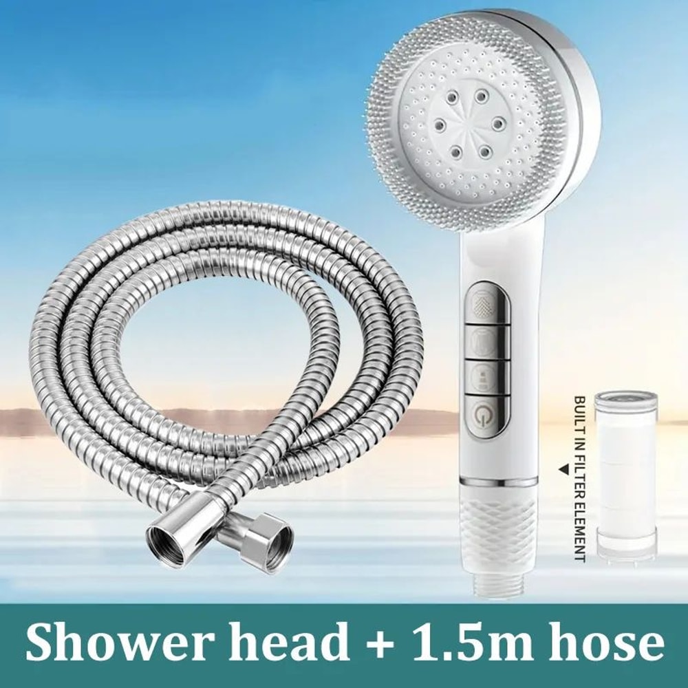 High Pressure Handheld Shower Head 4 Mode Adjustable Bathroom Set 19