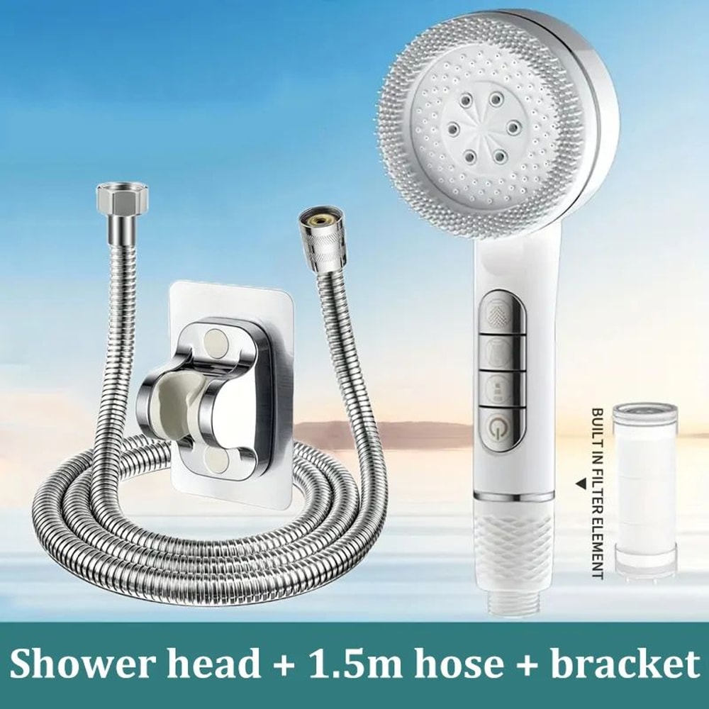 High Pressure Handheld Shower Head 4 Mode Adjustable Bathroom Set 21