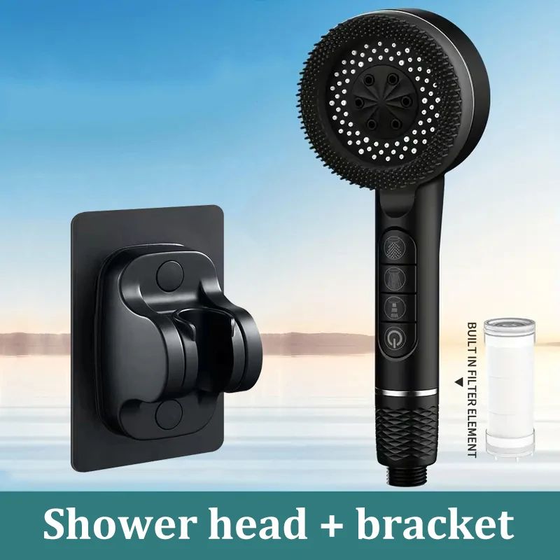 High Pressure Handheld Shower Head 4 Mode Adjustable Bathroom Set 8