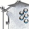 Stainless Steel Rainfall Shower Head Set With Handheld 5 Mode Adjustable 1