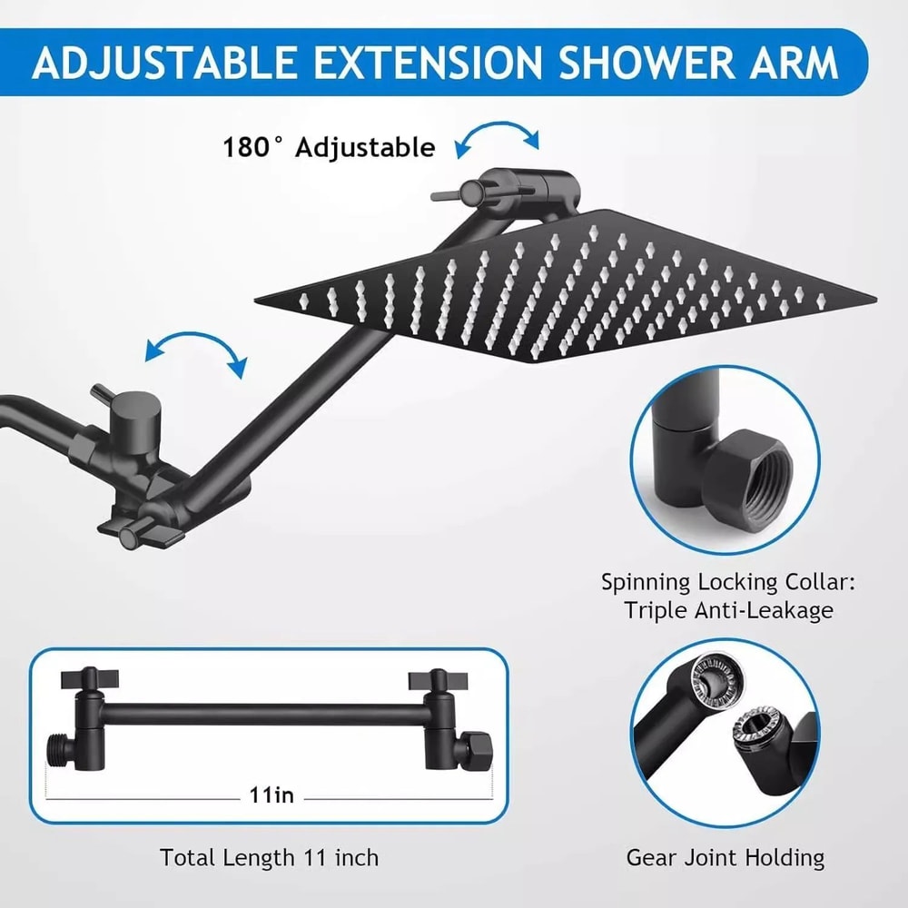 Stainless Steel Rainfall Shower Head Set With Handheld 5 Mode Adjustable 4