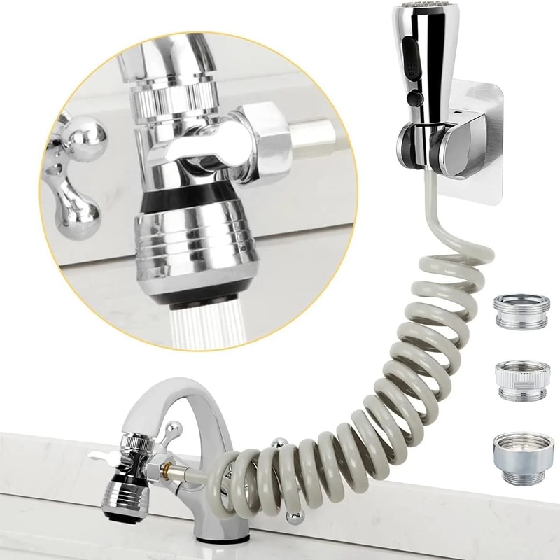 Universal Faucet Shower Extender Kit For Sink And Basin 6