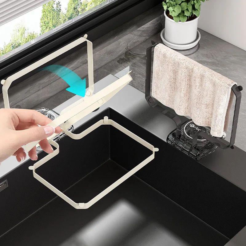 Kitchen Sink Drain Filter Rack With Suction Cup Holder 3