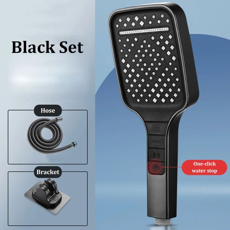 High Pressure Shower Head 7 Mode Adjustable Water Saving Shower Set 9