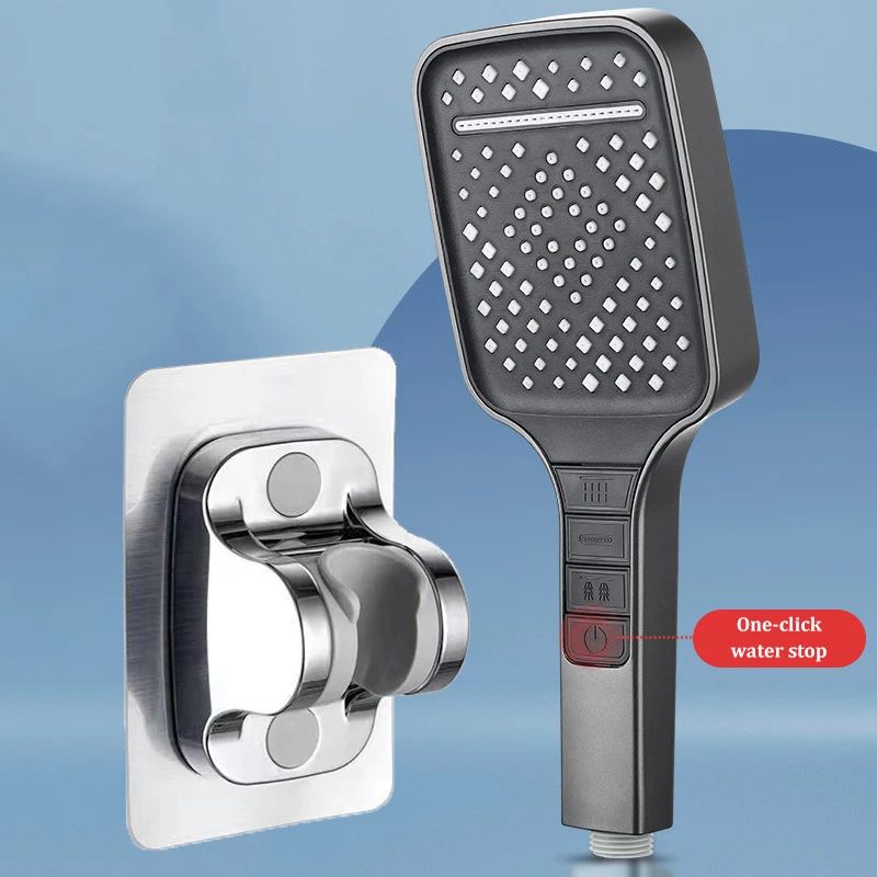 High Pressure Shower Head 7 Mode Adjustable Water Saving Shower Set 12