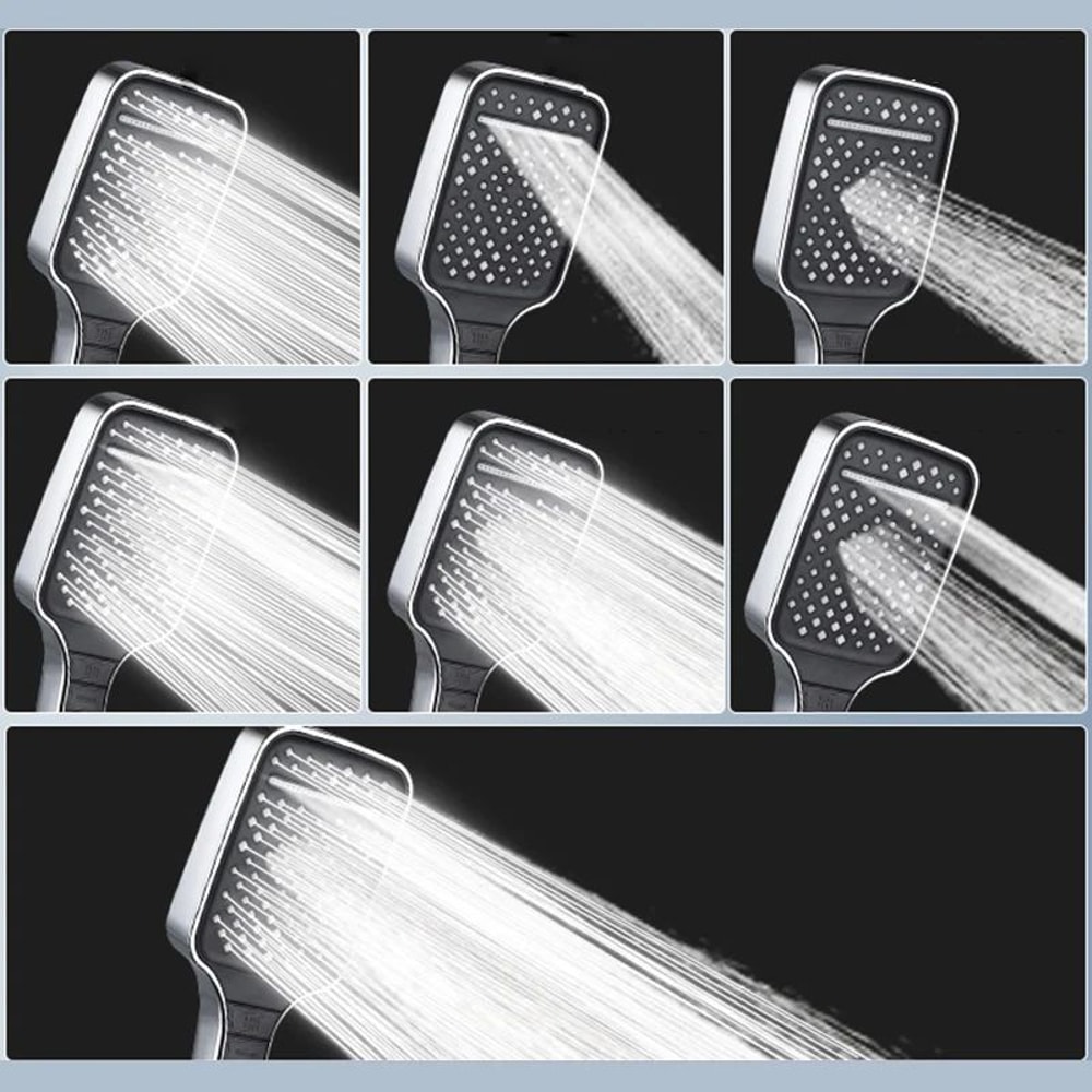 High Pressure Shower Head 7 Mode Adjustable Water Saving Shower Set 2