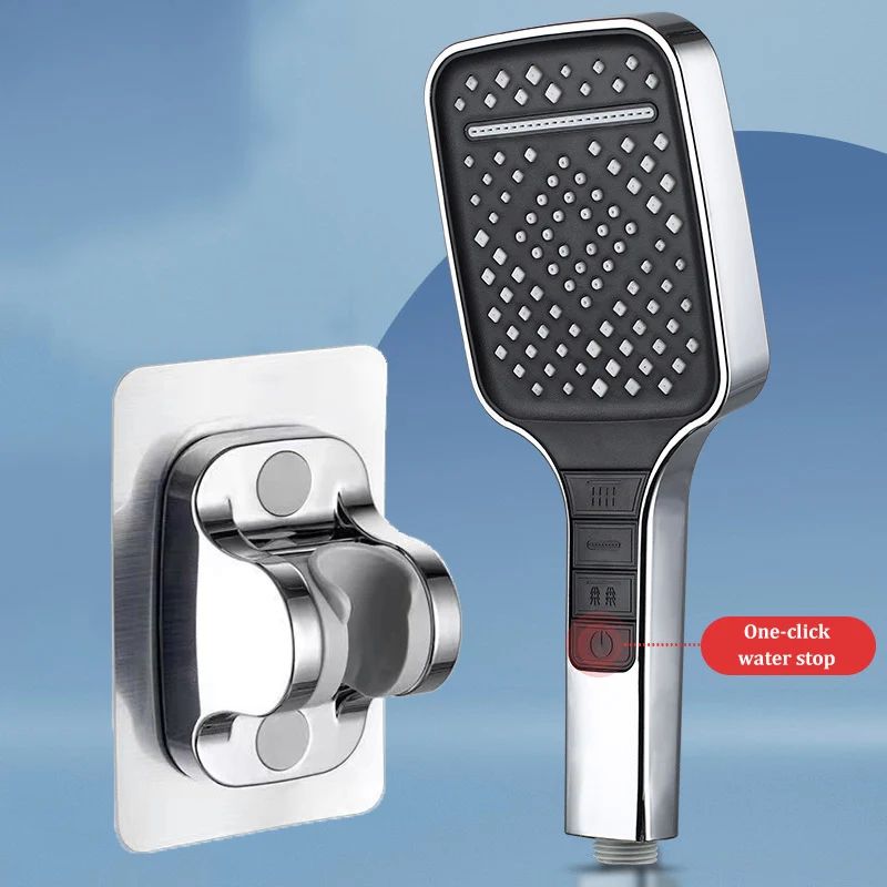 High Pressure Shower Head 7 Mode Adjustable Water Saving Shower Set 16