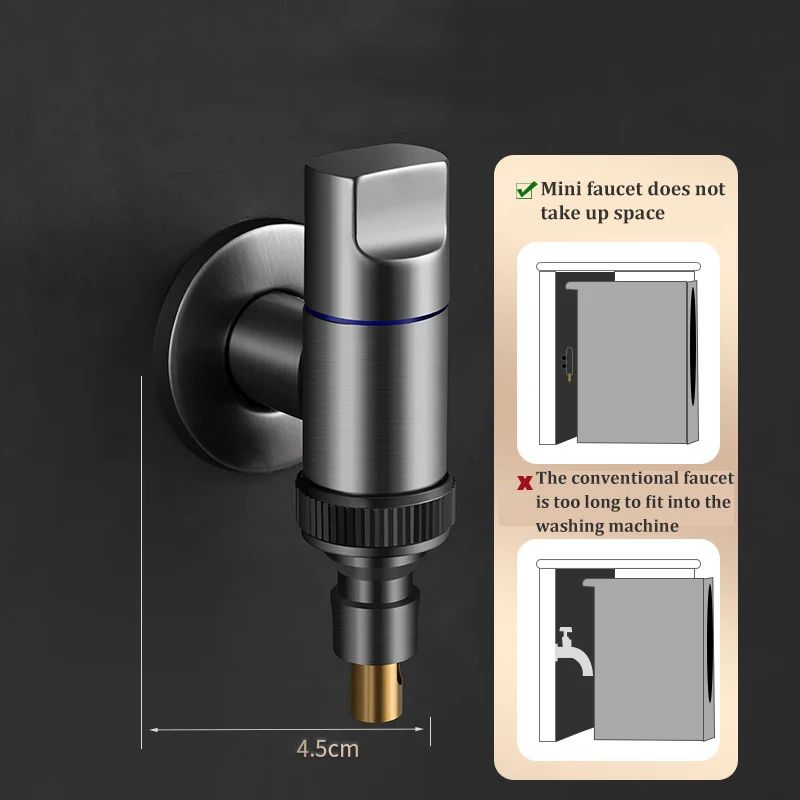 Automatic Water Stop Washing Machine Faucet Valve Connector 4