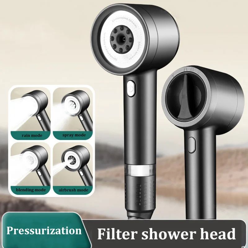 High Pressure Filter Shower Head 4 Mode Water Purifying Shower 0