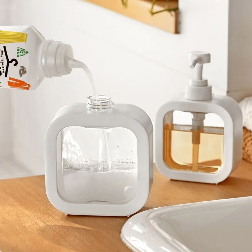 Transparent Soap Dispenser Bottle Refillable Lotion Pump Container 1