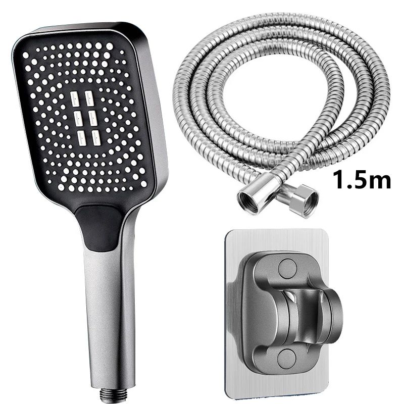 High Pressure Adjustable Shower Head Square Design Bathroom Shower Set 13