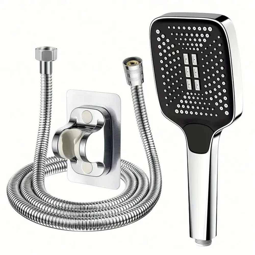 High Pressure Adjustable Shower Head Square Design Bathroom Shower Set 17