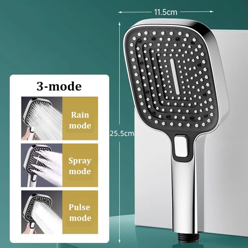 High Pressure 3 Mode Rainfall Shower Head Large Panel Bathroom Set 14