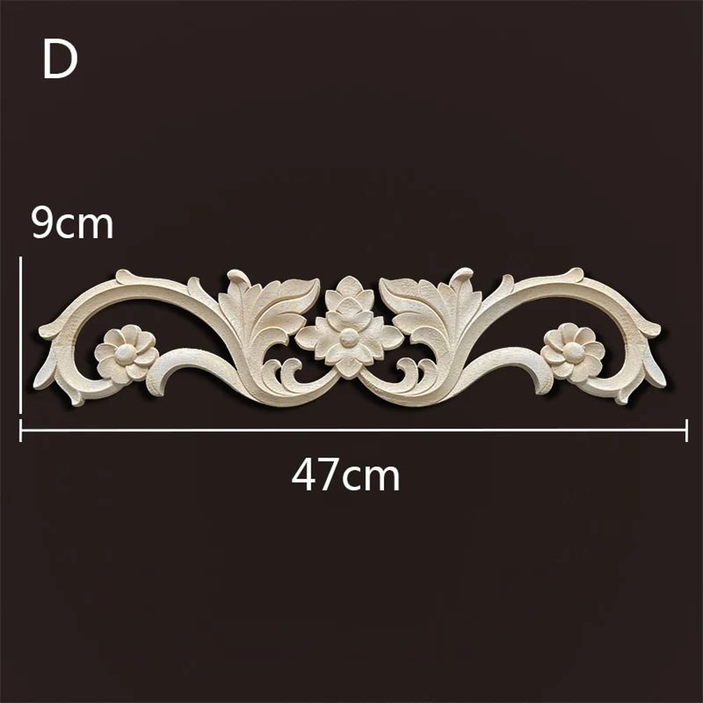 Premium Vintage Wood Appliques Decorative Furniture Onlays Floral Carved Accent Set 9