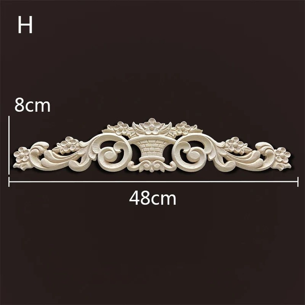 Premium Vintage Wood Appliques Decorative Furniture Onlays Floral Carved Accent Set 14