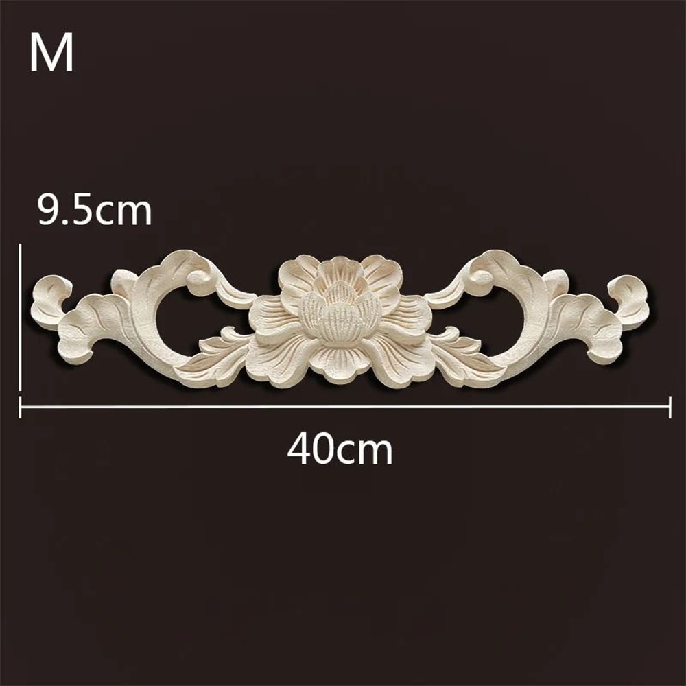 Premium Vintage Wood Appliques Decorative Furniture Onlays Floral Carved Accent Set 24