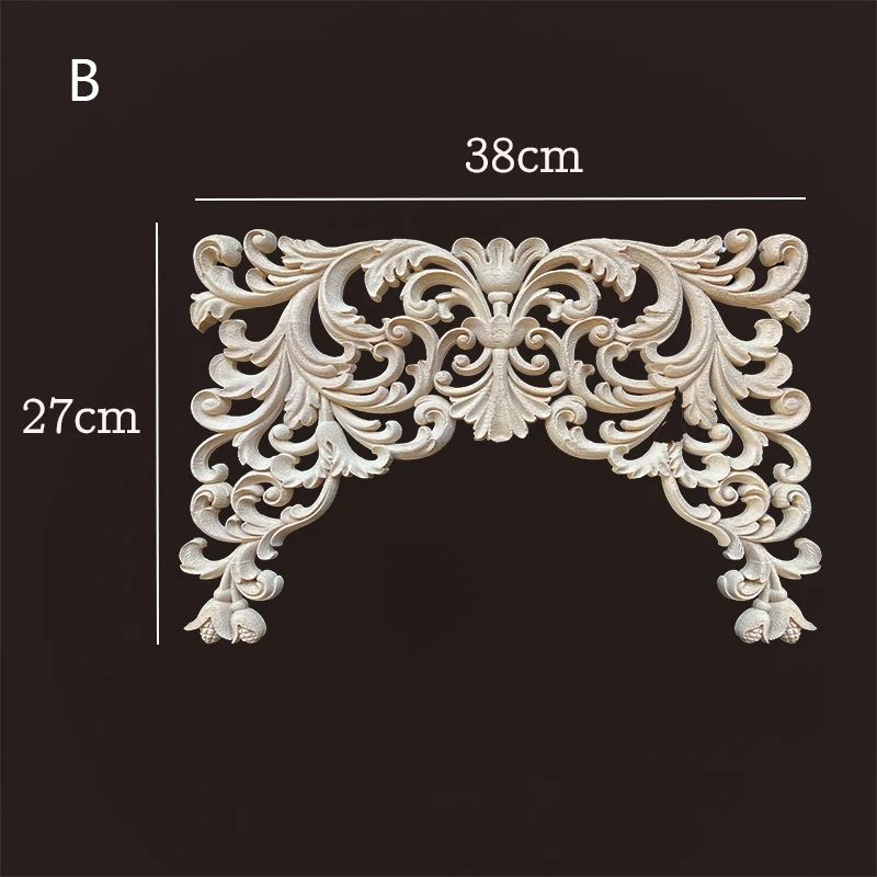 Premium Vintage Wood Corner Appliques Decorative Furniture Onlays Floral Accent Set 7