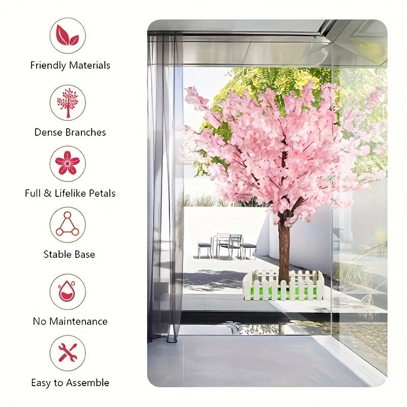 Premium Artificial Cherry Blossom Tree Pink Faux Sakura Indoor Outdoor Decor 5