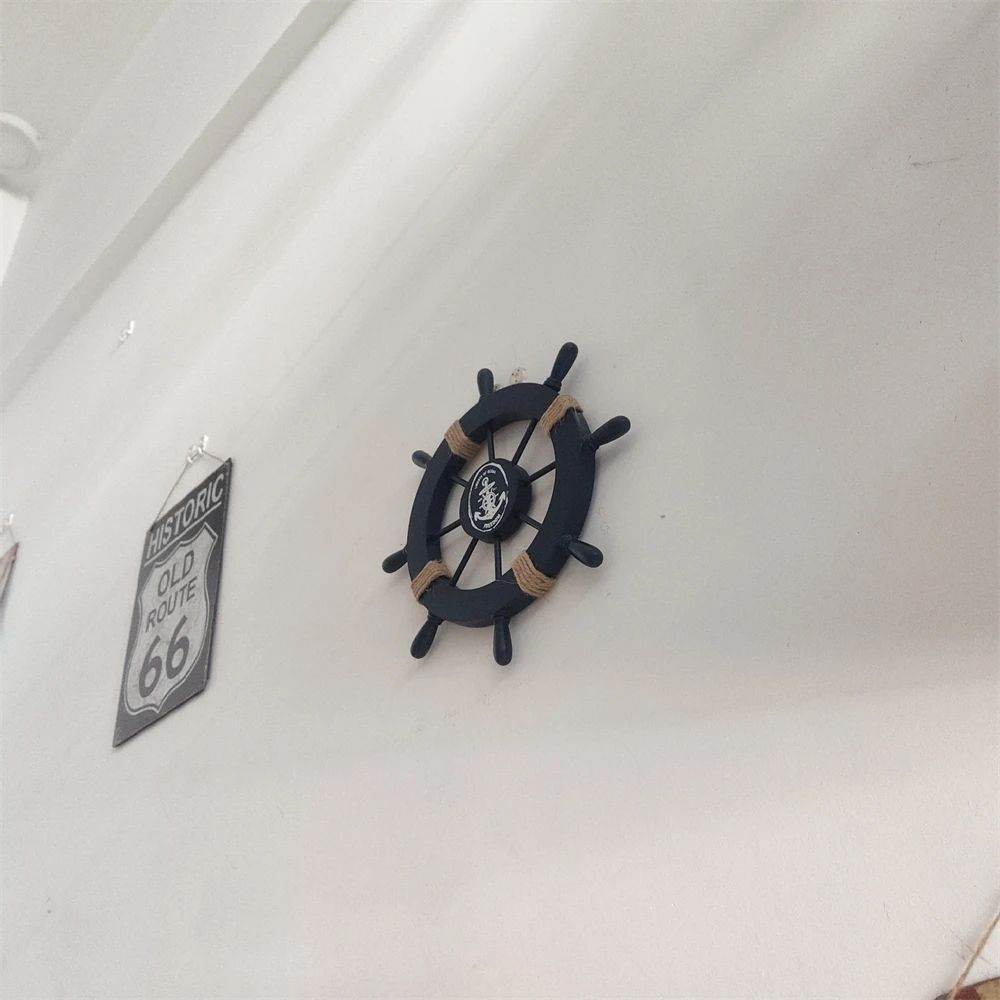 Vintage Wooden Ship Wheel Nautical Wall Decor For Coastal Home Style 1