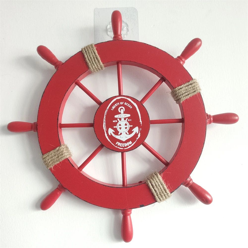 Vintage Wooden Ship Wheel Nautical Wall Decor For Coastal Home Style 3