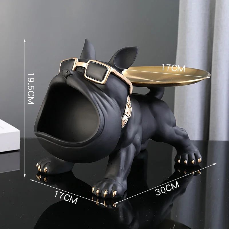 Bulldog Storage Statue Decorative Dog Figurine Organizer For Home And Office 6