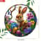 Easter Bunny Acrylic Window Hanging Decor With Floral Egg Design 2