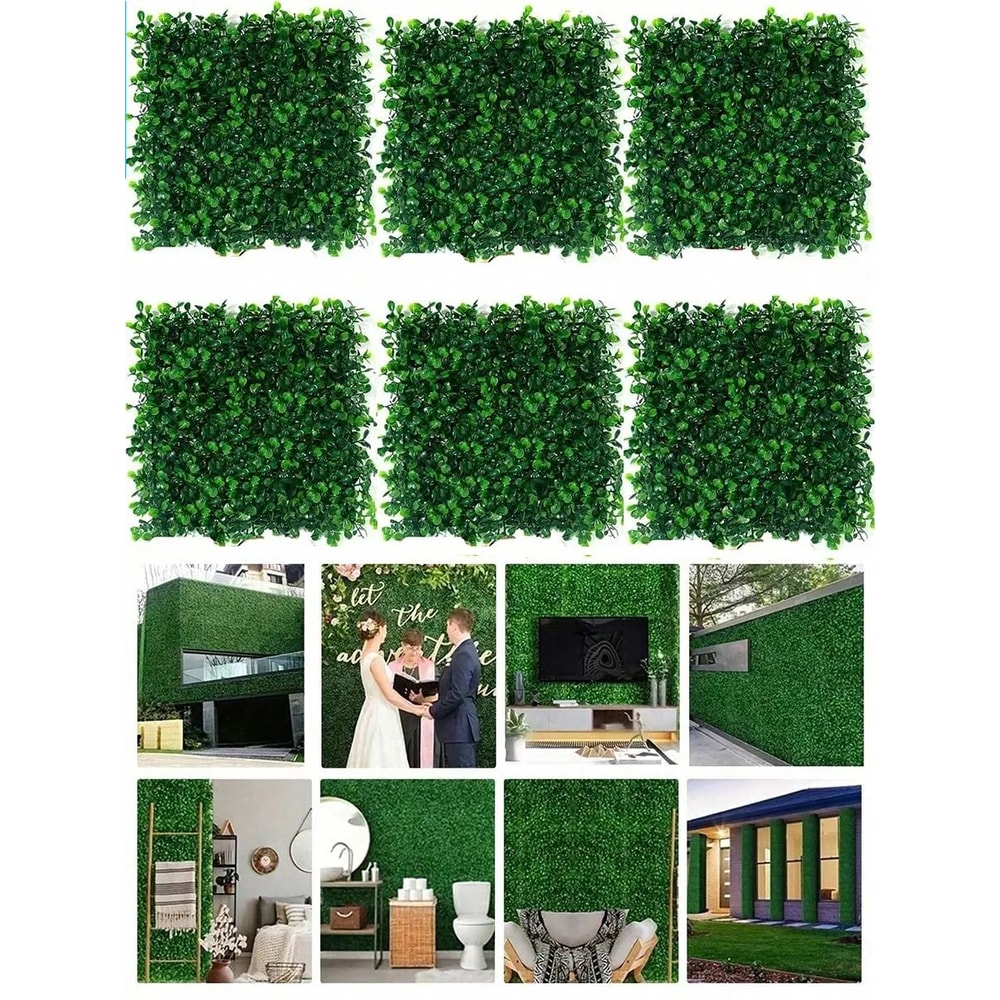 Artificial Boxwood Hedge Wall Panels UV Protected Greenery Privacy Decor Set 1