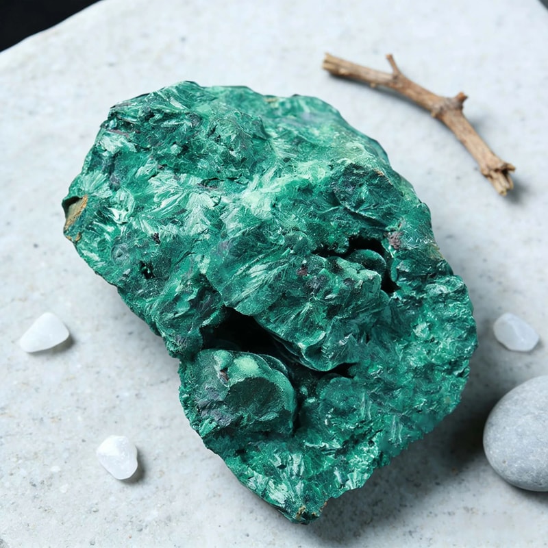 Natural Raw Malachite Crystal Stone Decorative Healing Mineral Specimen 4