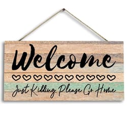 rustic wooden welcome sign wall hanging decor for cozy home entryways