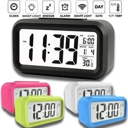 smart led digital alarm clock with calendar and temperature display