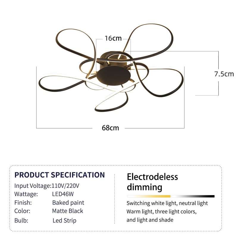 Modern LED Chandelier Ceiling Light For Living Room And Bedroom Decor 6
