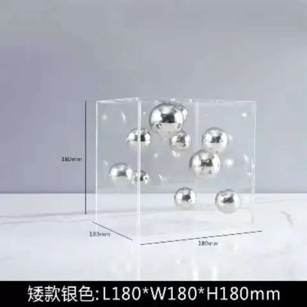 Modern Acrylic Display Box Decorative Cube For Home And Shelf Styling 13