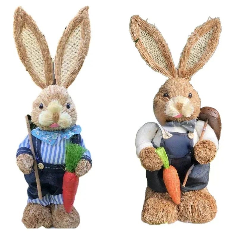 Cute Easter Bunny Decoration Rustic Rabbit Figure For Home Decor 13
