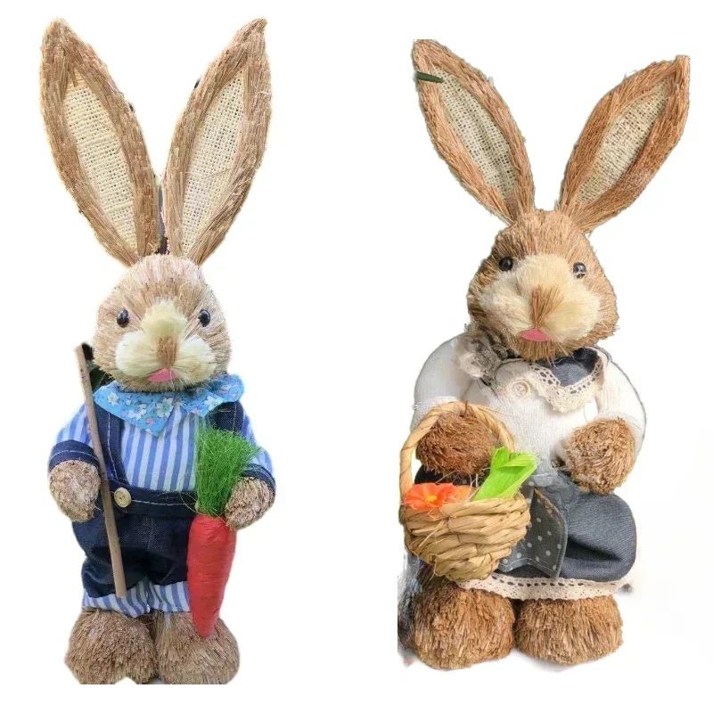 Cute Easter Bunny Decoration Rustic Rabbit Figure For Home Decor 14