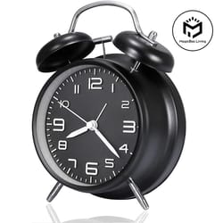 classic twin bell alarm clock loud metal desk clock for heavy sleepers