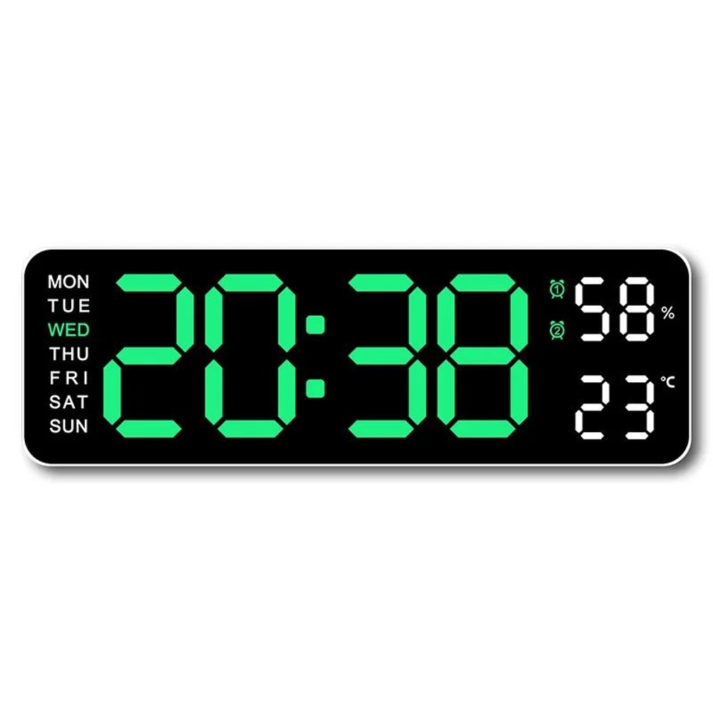 Smart LED Wall Clock With Temperature And Calendar Silent Modern Desk Clock 11