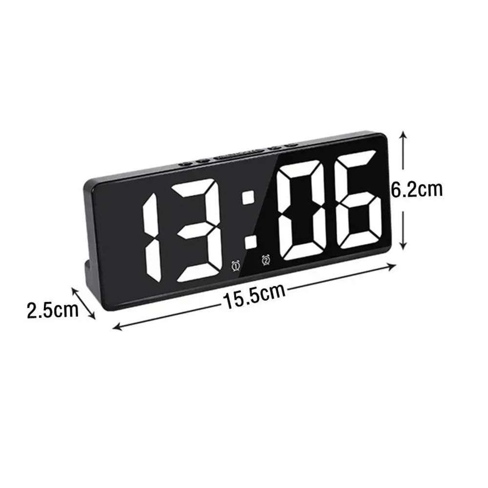 Smart Voice Control LED Alarm Clock With Temperature And Snooze Display 5