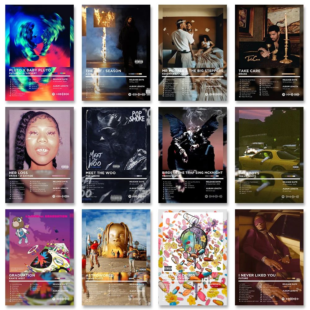 Rapper Album Cover Poster Music Canvas Wall Art For Room Decor 0