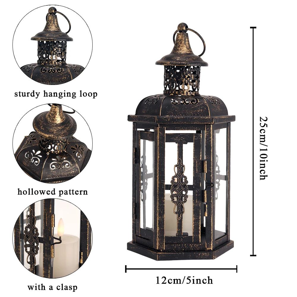 Vintage Iron Candle Lantern Nordic Hanging Candle Holder For Home And Wedding Decor 1