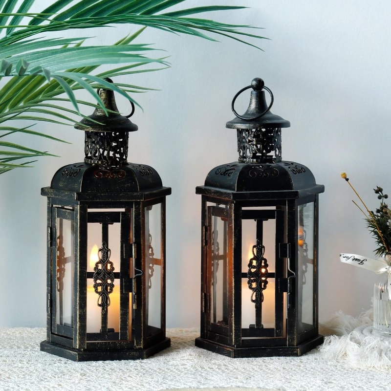 Vintage Iron Candle Lantern Nordic Hanging Candle Holder For Home And Wedding Decor 4