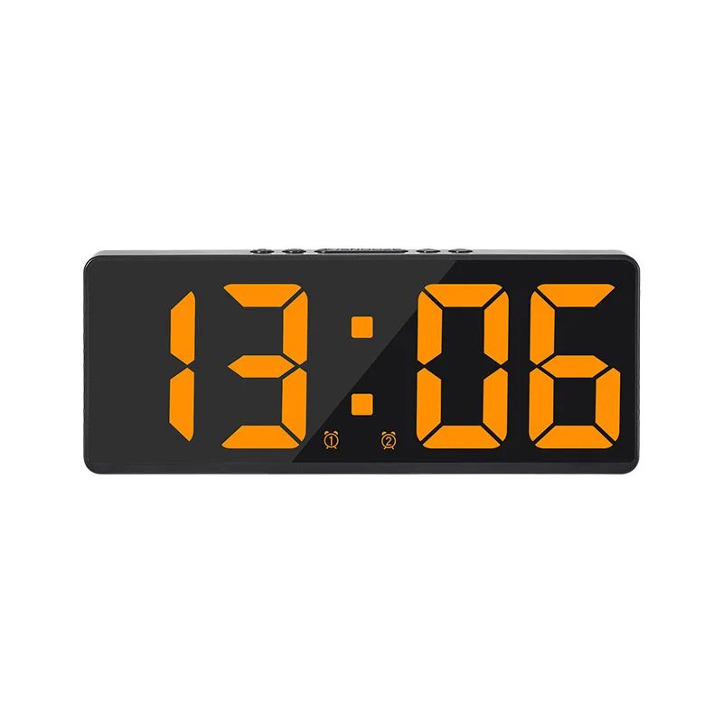 Smart LED Mirror Alarm Clock With Voice Control And Night Mode Display 9