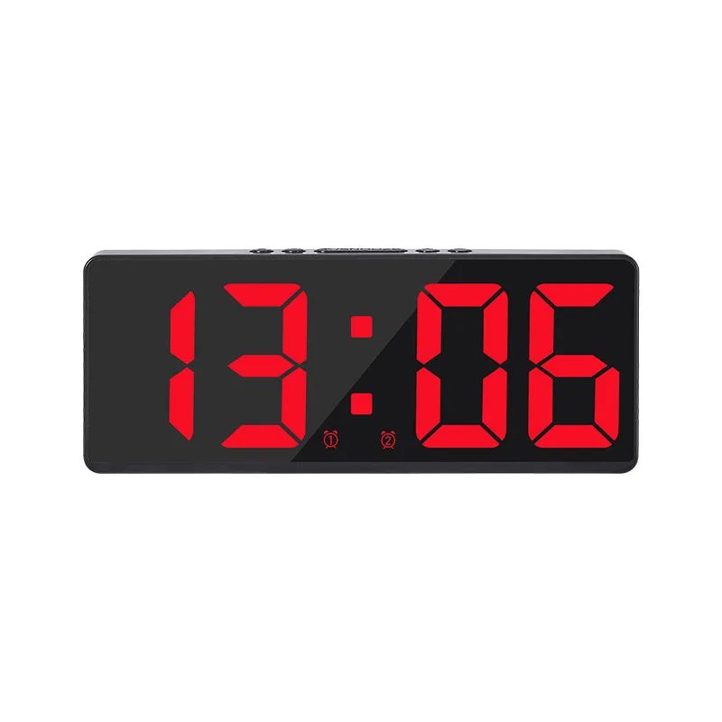 Smart LED Mirror Alarm Clock With Voice Control And Night Mode Display 10