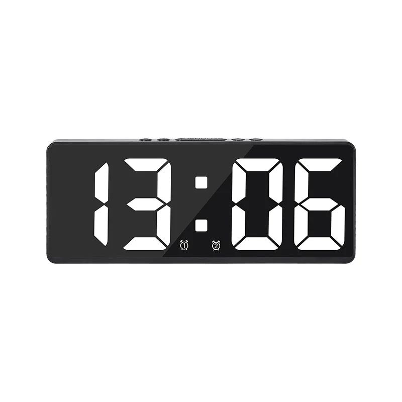 Smart LED Mirror Alarm Clock With Voice Control And Night Mode Display 11
