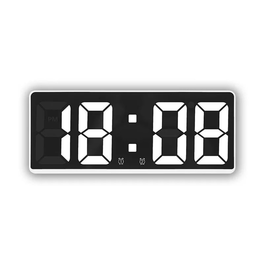 Smart LED Mirror Alarm Clock With Voice Control And Night Mode Display 12