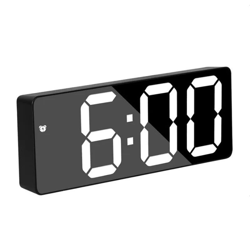 Smart LED Mirror Alarm Clock With Voice Control And Night Mode Display 6