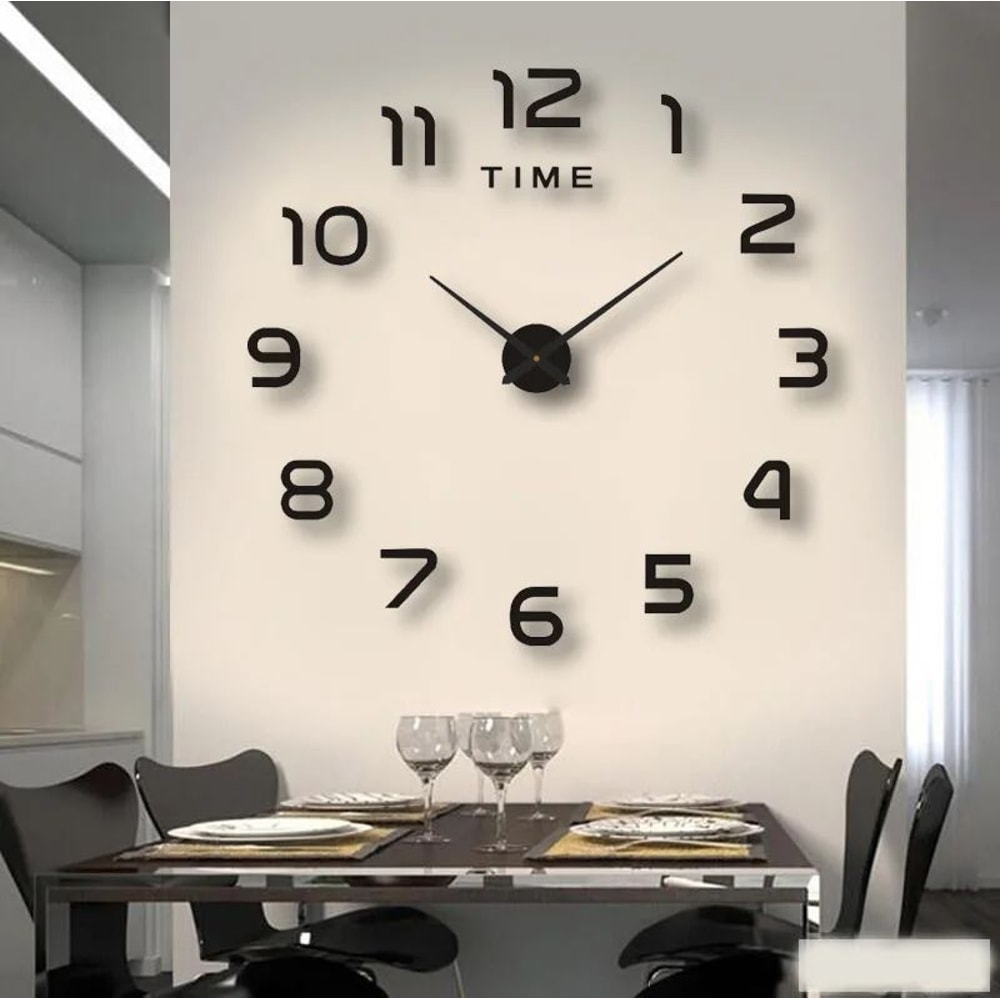 Modern DIY 3D Wall Clock With Acrylic Mirror Stickers For Living Room Decor 1