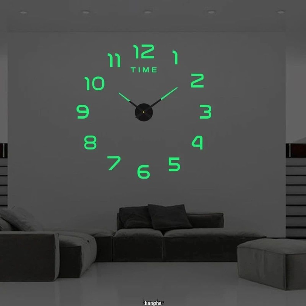 Modern DIY 3D Wall Clock With Acrylic Mirror Stickers For Living Room Decor 2
