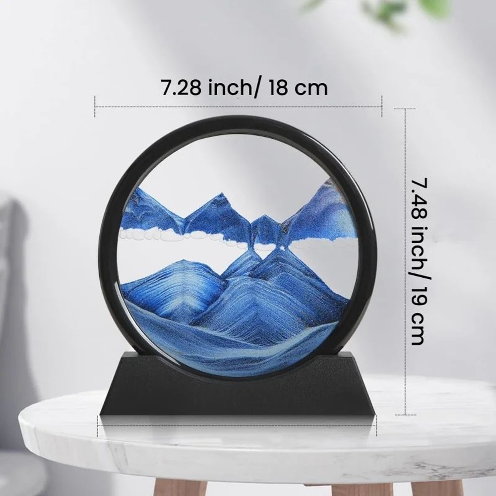 3D Moving Sand Art Frame With Flowing Hourglass Landscape Decor 6